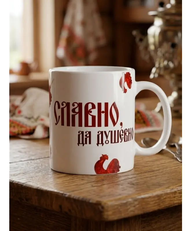 Белая глянцевая кружка (Славно да душевно)