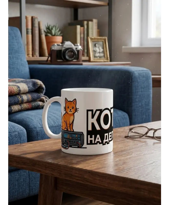 Кружка Керамическая (Кот на деплое)
