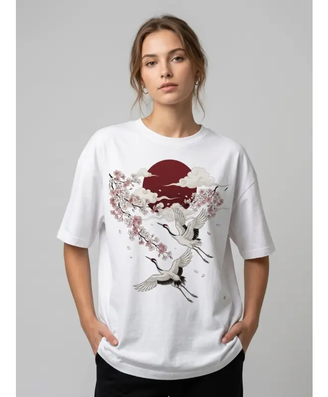 Футболка OVERSIZE (Журавли)