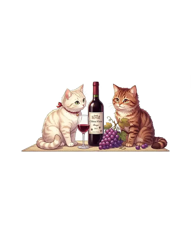 Белая глянцевая кружка (Котята и вино)