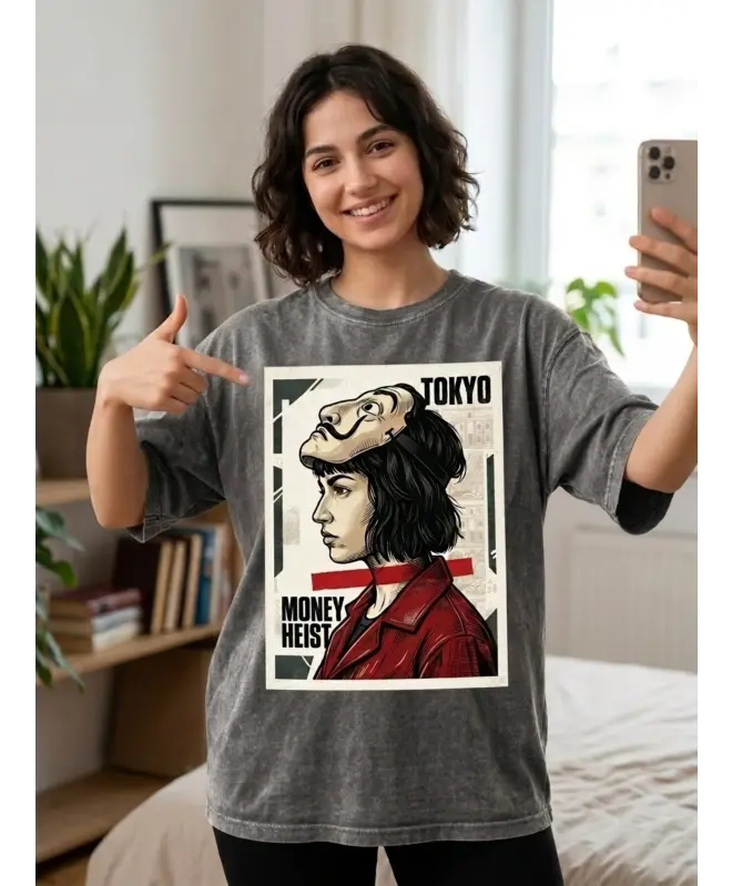Футболка варёнка оверсайз "Токио (Бумажный дом)"