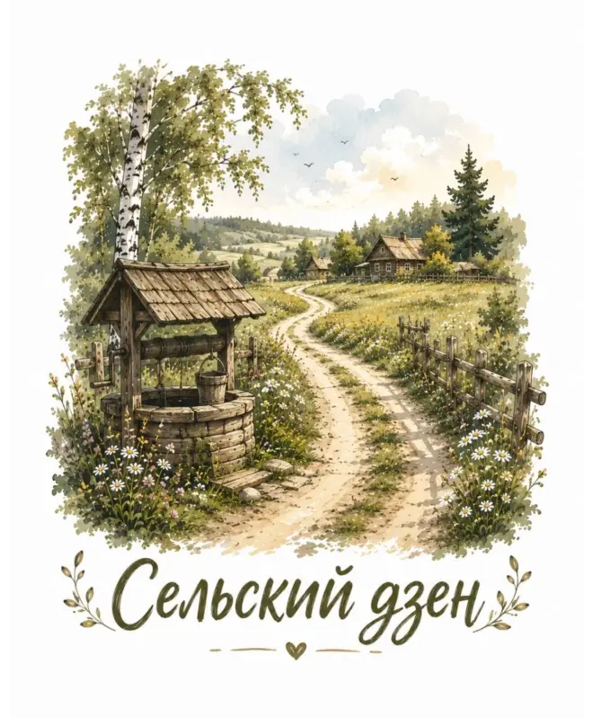 Футболка классическая (Сельский Дзен) (Принт на спине)
