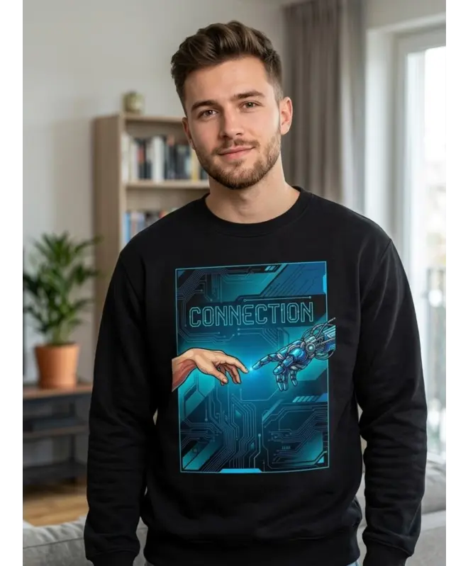 Свитшот с круглым вырезом унисекс "CONNECTION"