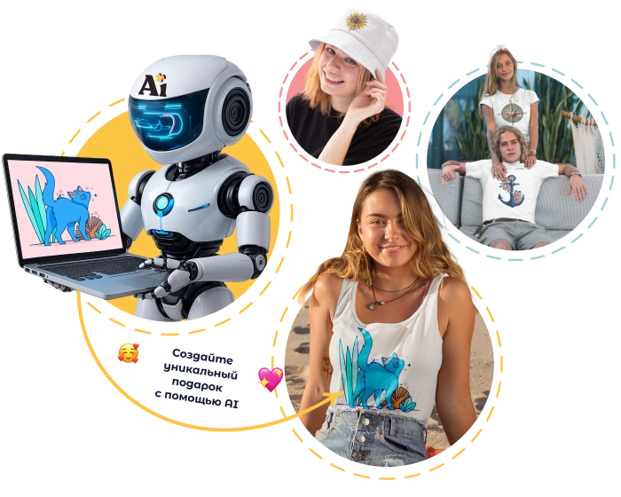 AI создаёт уникальный дизайн → мы печатаем и доставляем по России
